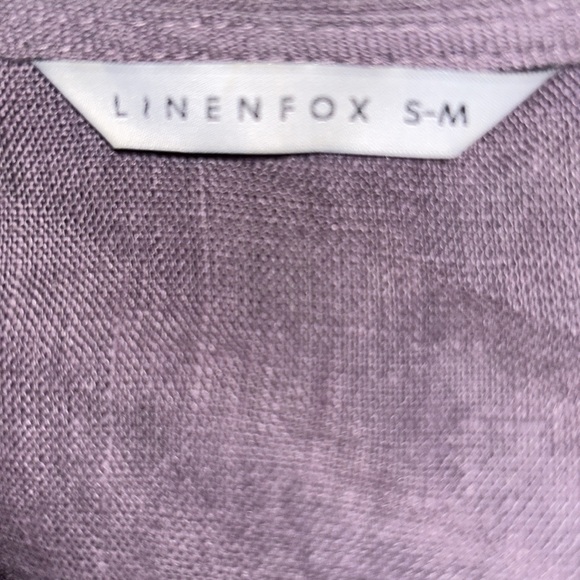 Linenfox Mimosa Dusty Lavender Wrap Linen Shirt Dress - S / M - Picture 10 of 13
